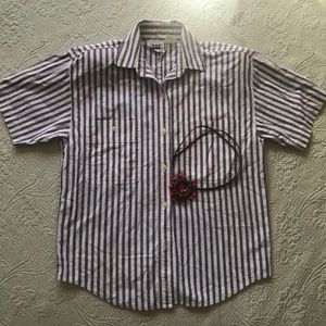 Vintage Ilio Striped Blouse Violet Purple Small
